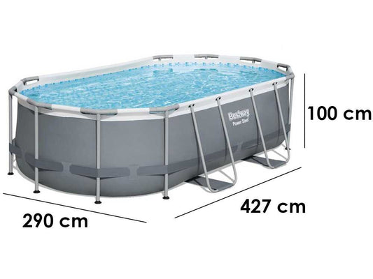 Bestway Power Steel 56620DE – 427x250x100 cm -Frame Pool, oval
