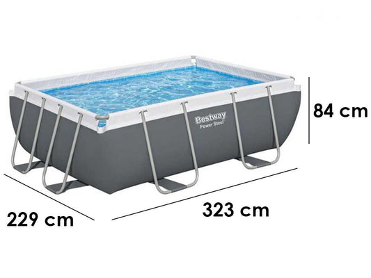 Bestway Power Steel 56629DE – 282x196x84 cm – Frame Pool + Filterpumpe