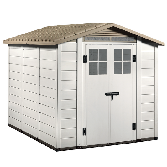 Garofalo Tuscany Evo 240 – Gerätehaus – Mit Fenstern und Doppeltür – 202,5 × 242,5 × 220 cm