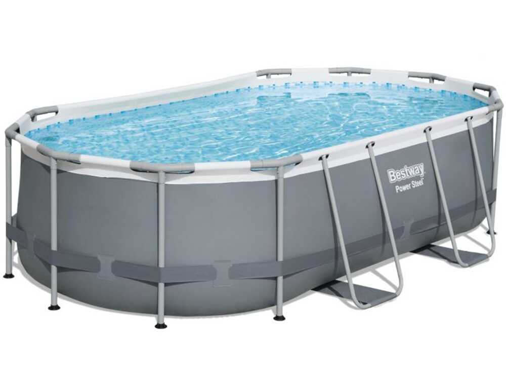 Bestway Power Steel 56620DE – 427x250x100 cm -Frame Pool, oval