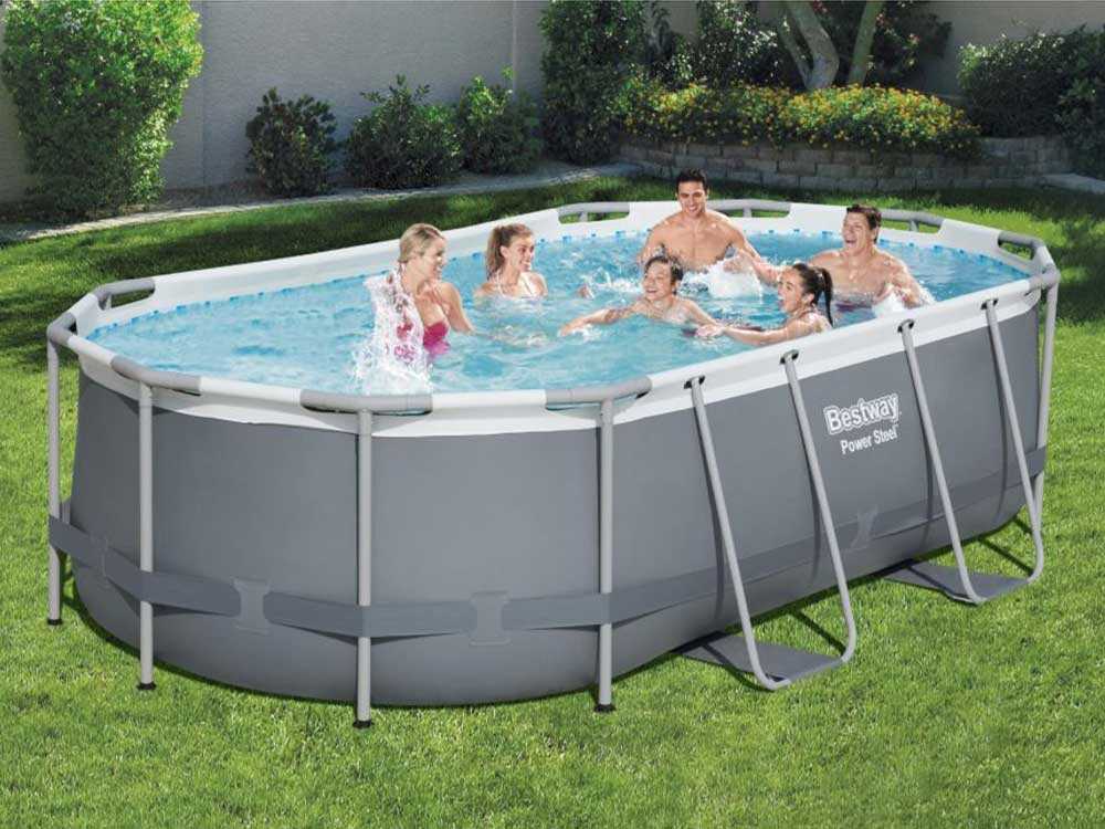 Bestway Power Steel 56620DE – 427x250x100 cm -Frame Pool, oval