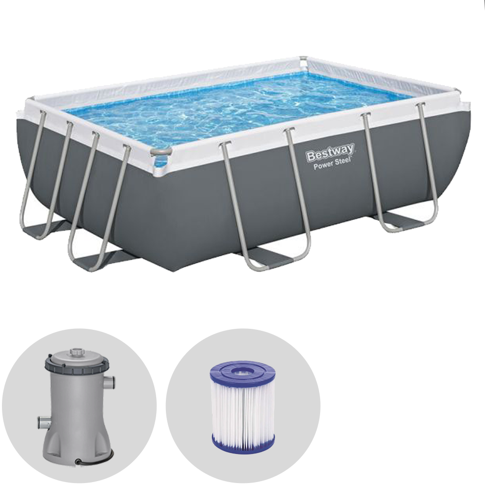 Bestway Power Steel 56629DE – 282x196x84 cm – Frame Pool + Filterpumpe