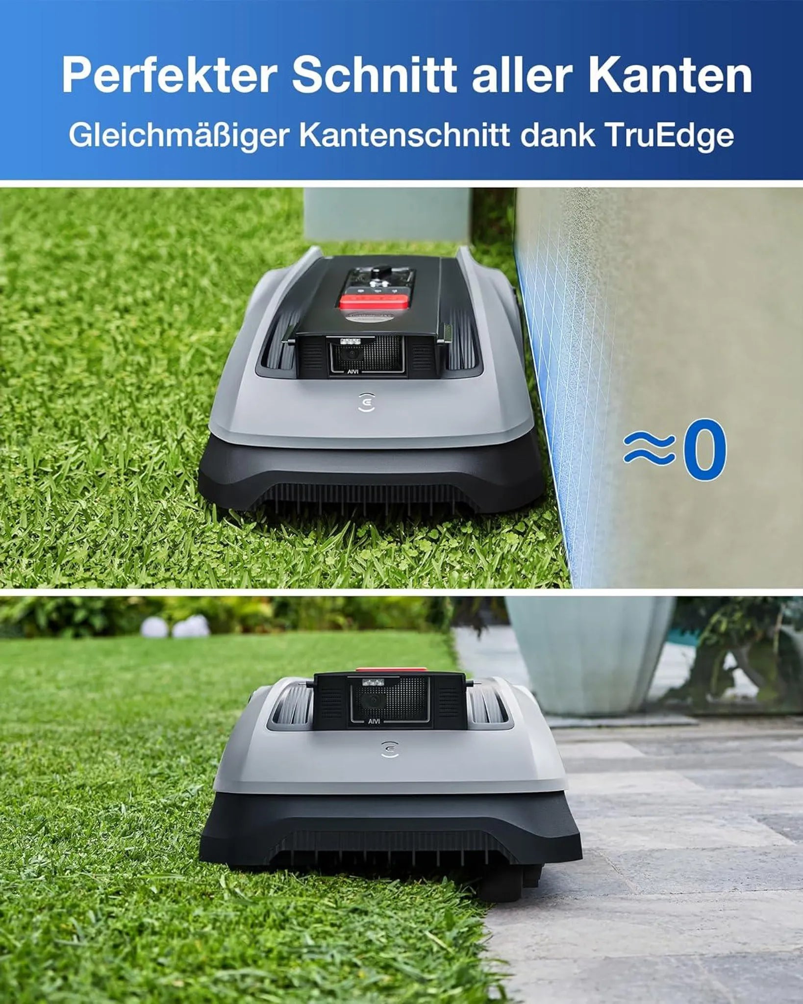 ECOVACS Mähroboter Goat O600 Ohne Begrenzungskabel, 600 m², RTK+Vision Navigation, Rasenmähroboter, KI-Hindernisvermeidung, passiert 0,7m Engstellen
