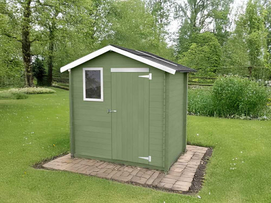 Alce Livia 198×130 grün – Gerätehaus aus Holz – mit Frontfenster – 198x130x205 cm