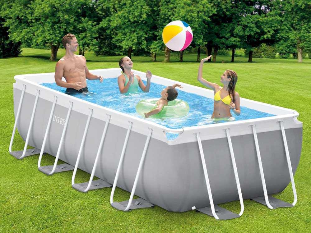 Intex Prisma Frame 26790NP – 400x200x122 cm – Aufstellpool + Filterpumpe und Poolleiter