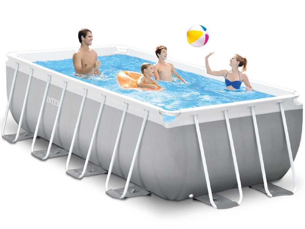 Intex Prisma Frame 26790NP – 400x200x122 cm – Aufstellpool + Filterpumpe und Poolleiter