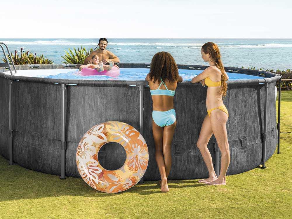 Intex Prisma Frame Greywood 26742NP – Ø457×122 cm – Runder Pool
