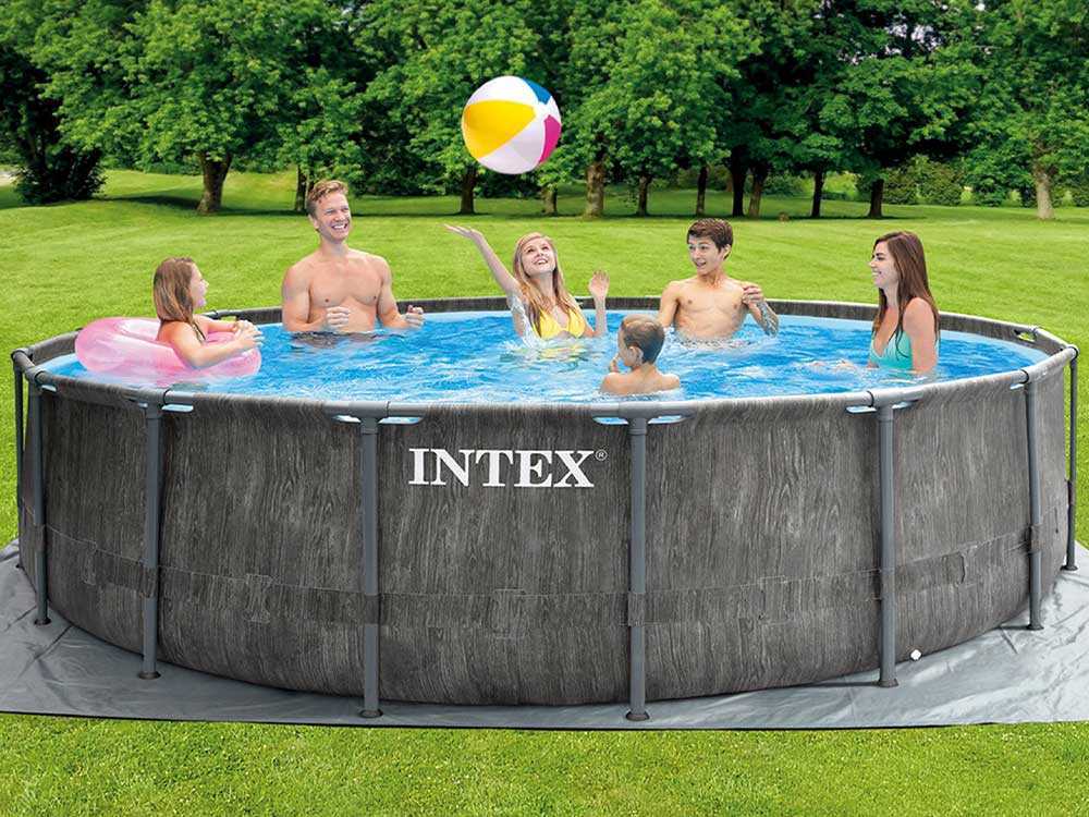 Intex Prisma Frame Greywood 26742NP – Ø457×122 cm – Runder Pool