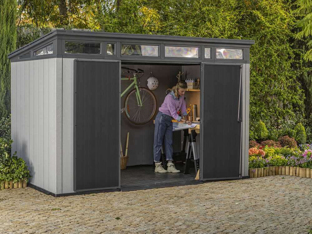 Keter Artisan grau – Gartenhaus – Mit Doppeltüren – 342x218x226 cm