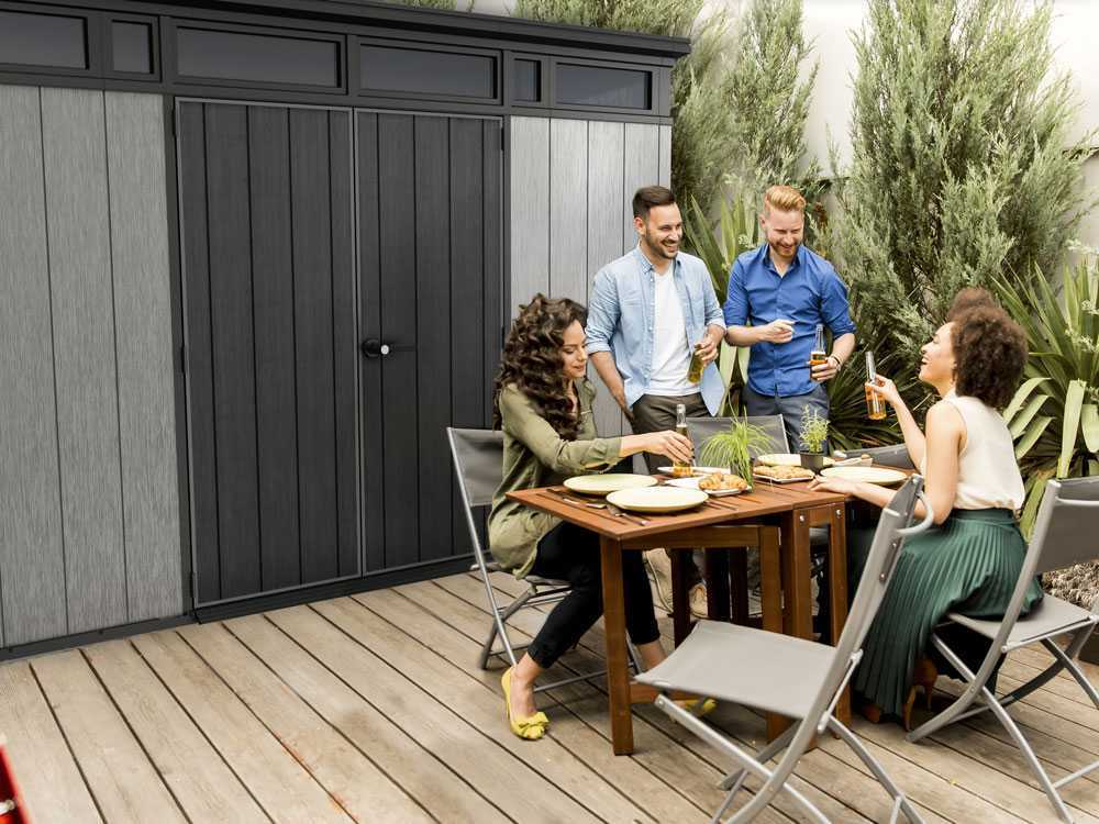 Keter Artisan grau – Gartenhaus – Mit Doppeltüren – 342x218x226 cm