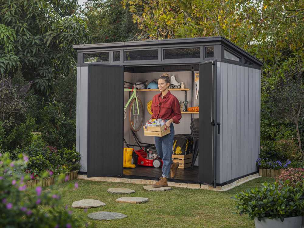 Keter Artisan grau – Gartenhaus – mit Doppeltüren – 277x218x226 cm