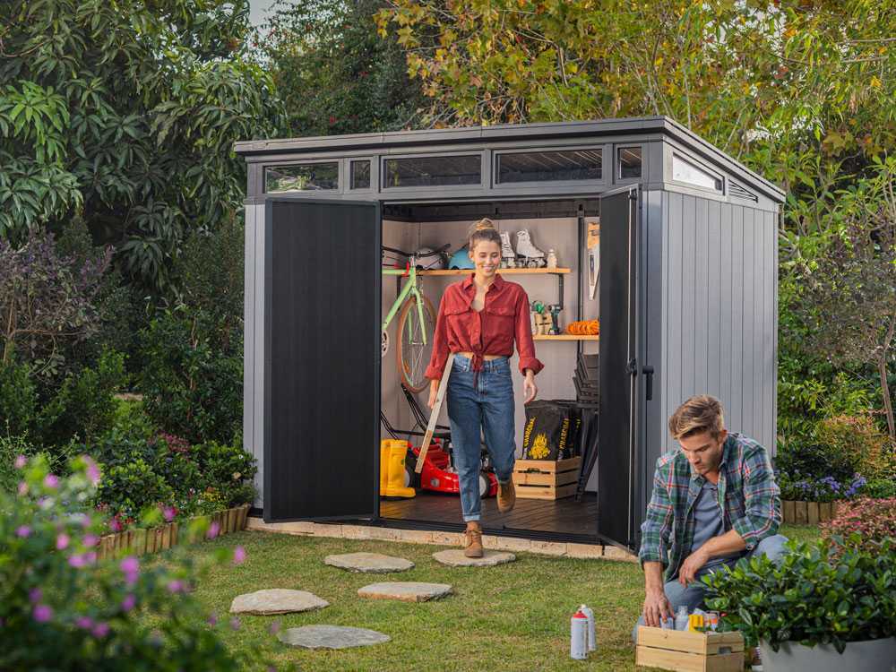 Keter Artisan grau – Gartenhaus – mit Doppeltüren – 277x218x226 cm