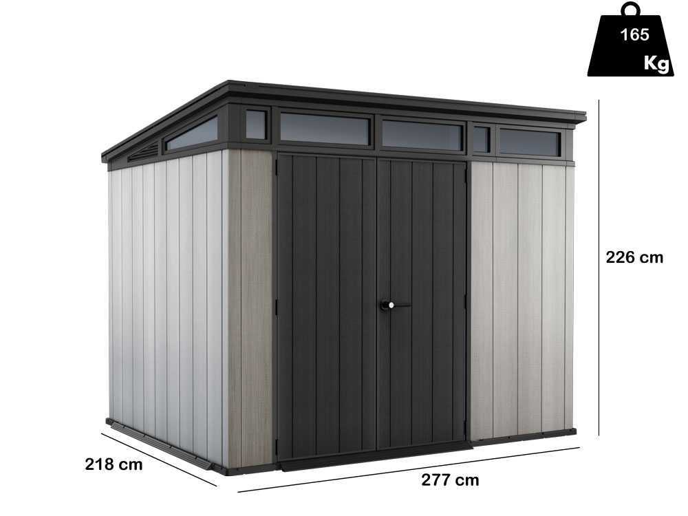 Keter Artisan grau – Gartenhaus – mit Doppeltüren – 277x218x226 cm