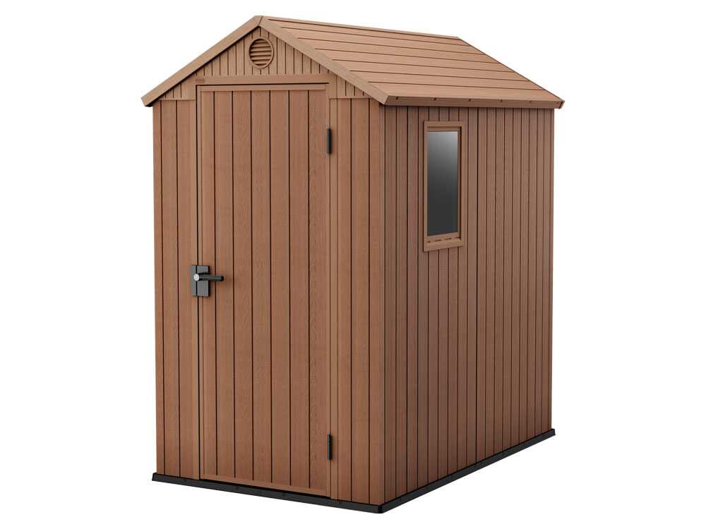Keter Darwin braun – Gartenhaus Schuppen – mit Seitenfenster – 125×184.5×205 cm