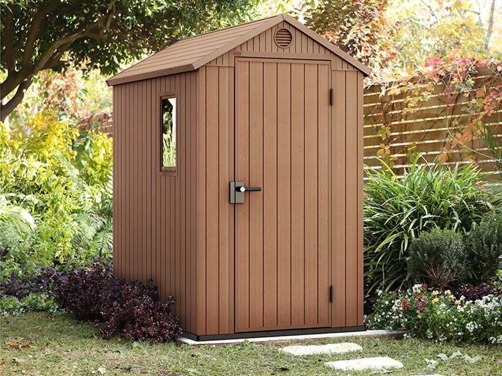 Keter Darwin braun – Gartenhaus Schuppen – mit Seitenfenster – 125×184.5×205 cm