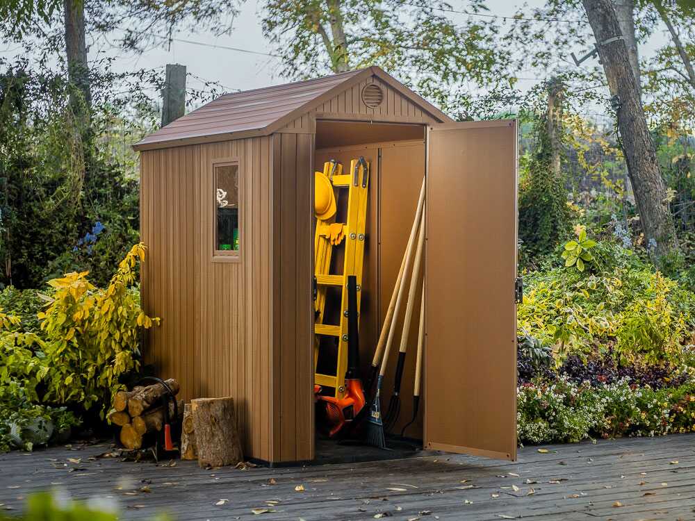 Keter Darwin braun – Gartenhaus Schuppen – mit Seitenfenster – 125×184.5×205 cm