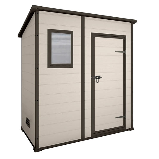 Keter Manor Pent beige – Gartenhaus – Mit Frontfenster – 183.5x111x200.5 cm