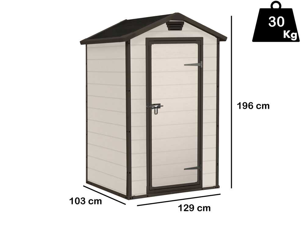 Keter Manor beige – Gartenhaus Schuppen – 129x103x196 cm